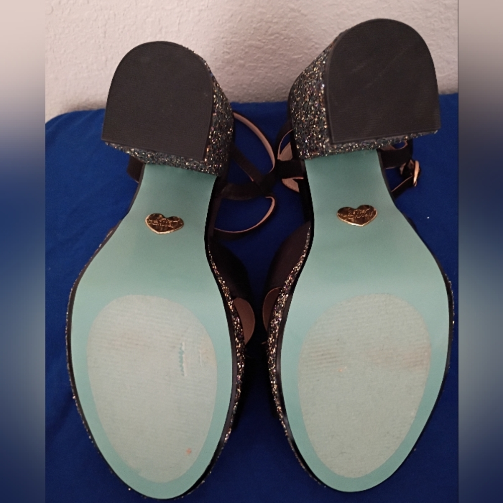 Betsey Johnson Ollie Satin Glitter Heels - Picture 8 of 10